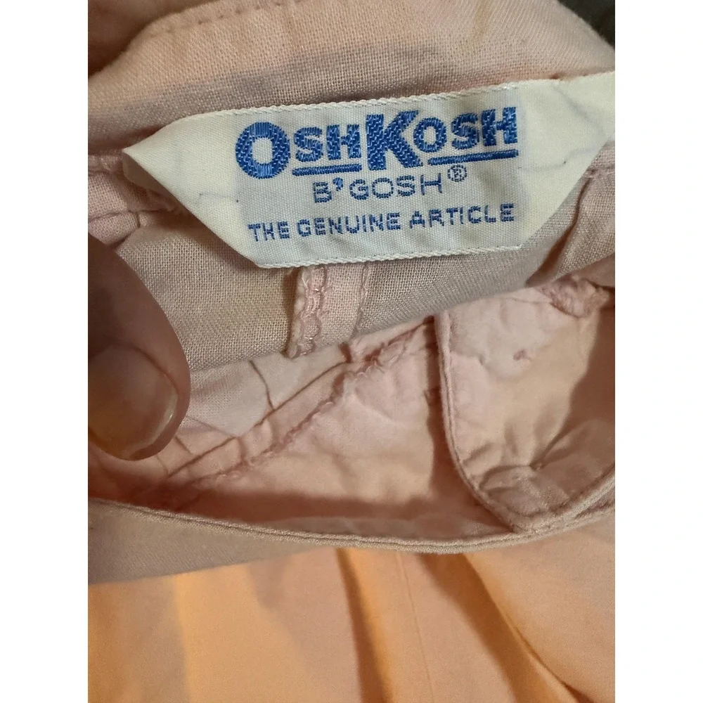 Vtg OshKosh B'gosh Skirt Girls 7 Pink Button Front Pockets Cotton Midi A FLAW